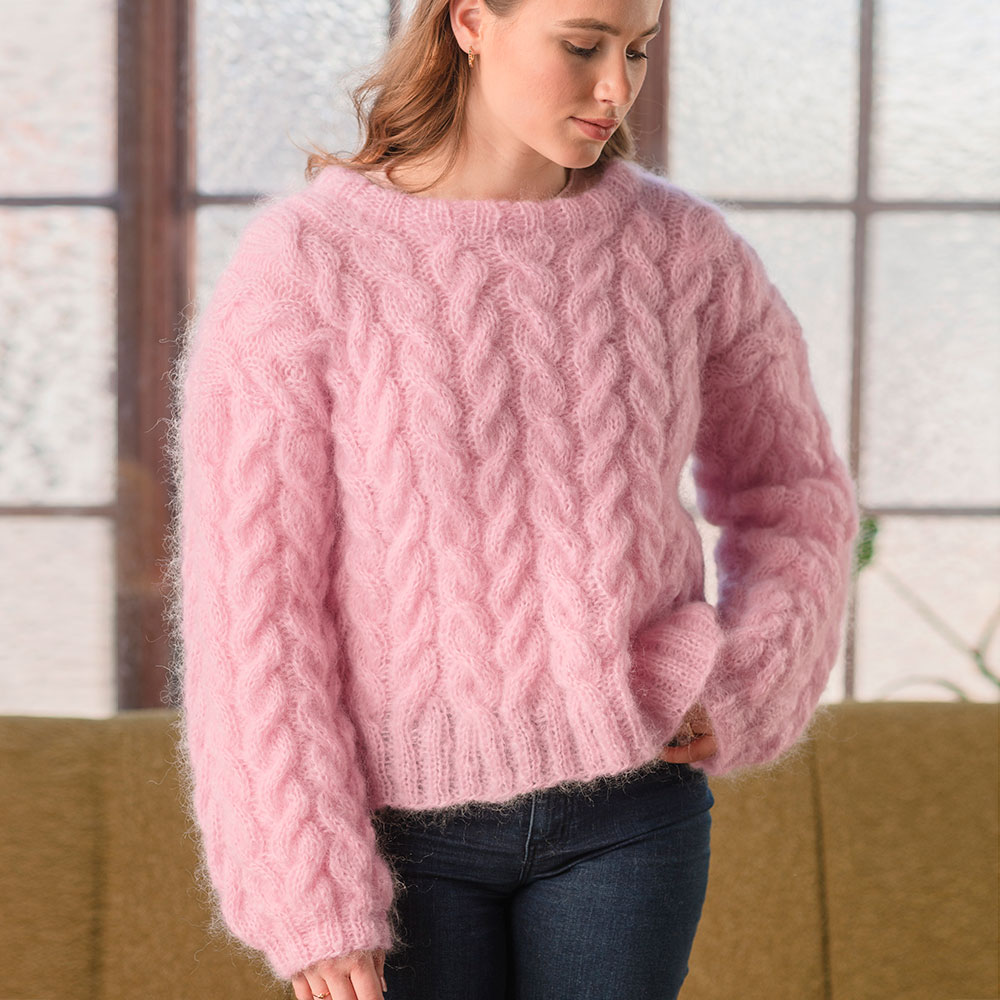 strikkegenser med fletter