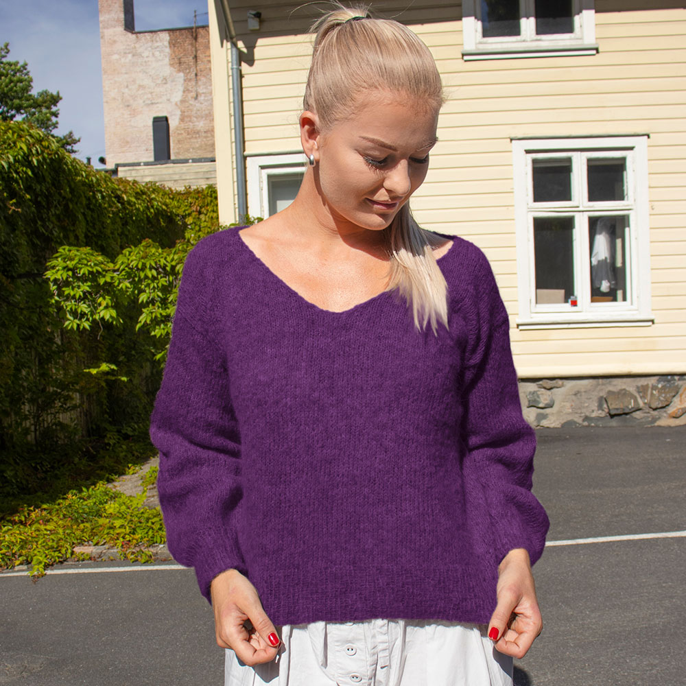 amanda genser inspirert av american dreams genser oppskrift med v-hals