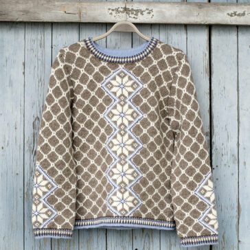 gratis strikkeoppskrift på lykkestjerne genser